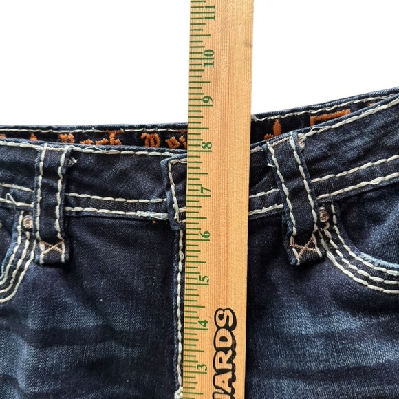 Rock Revival Jeans Womens Size 29 Dark Wash Straight Leg Embellished Rhinestone - Picture 15 of 16